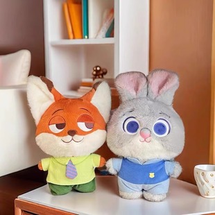 迪士尼正版 疯狂动物城朱迪玩偶兔子警官公仔狐尼克毛绒娃娃玩具女