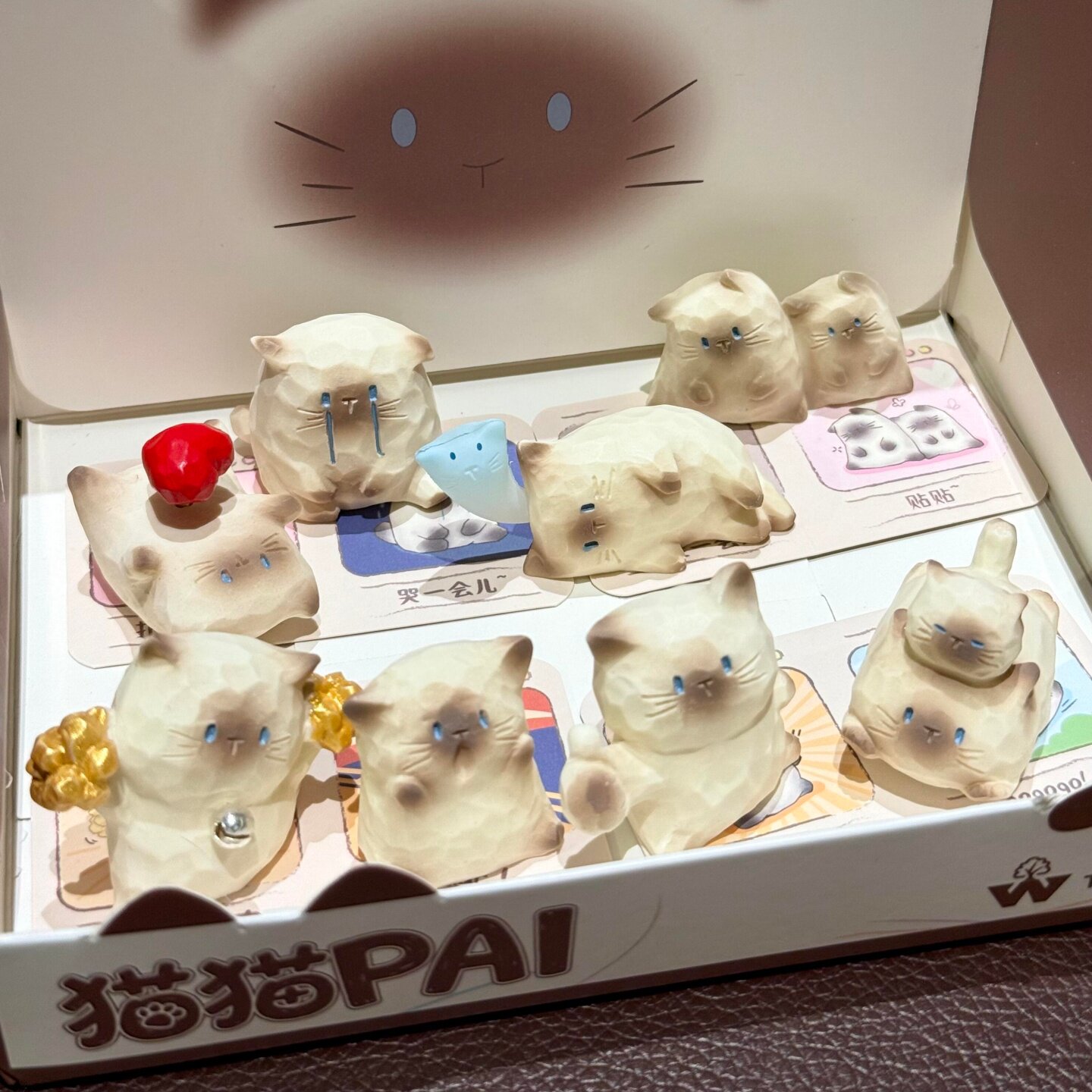 森之物正品猫猫pai情绪盲盒手办可爱暹罗猫咪摆件网红爆款礼物品