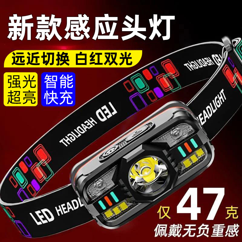 新款头灯强光充电超亮夜钓鱼专用