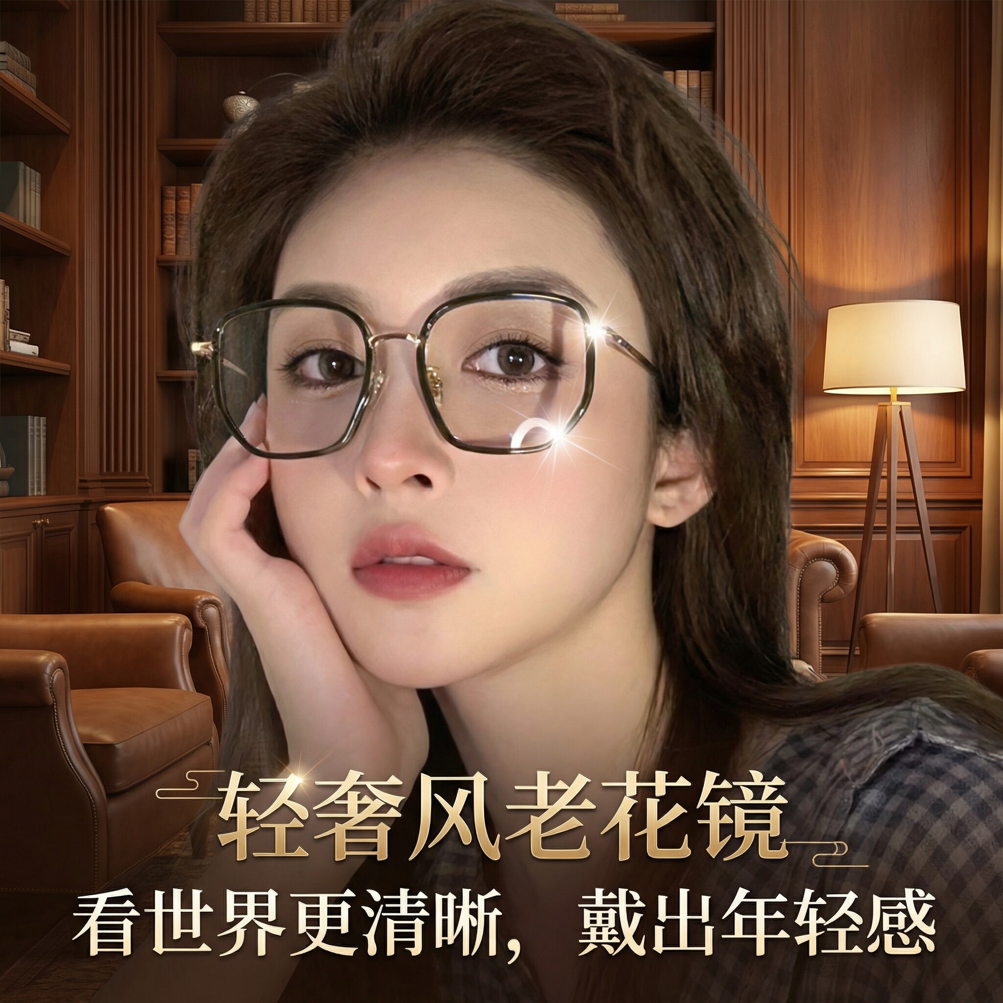 法国GVSEDUN新款时尚大框老花镜女高清洋气中老年防蓝光远视眼镜