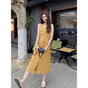 小个子温柔风氛围感连衣裙女 修身 显瘦气质无袖 背心裙夏季 2025新款
