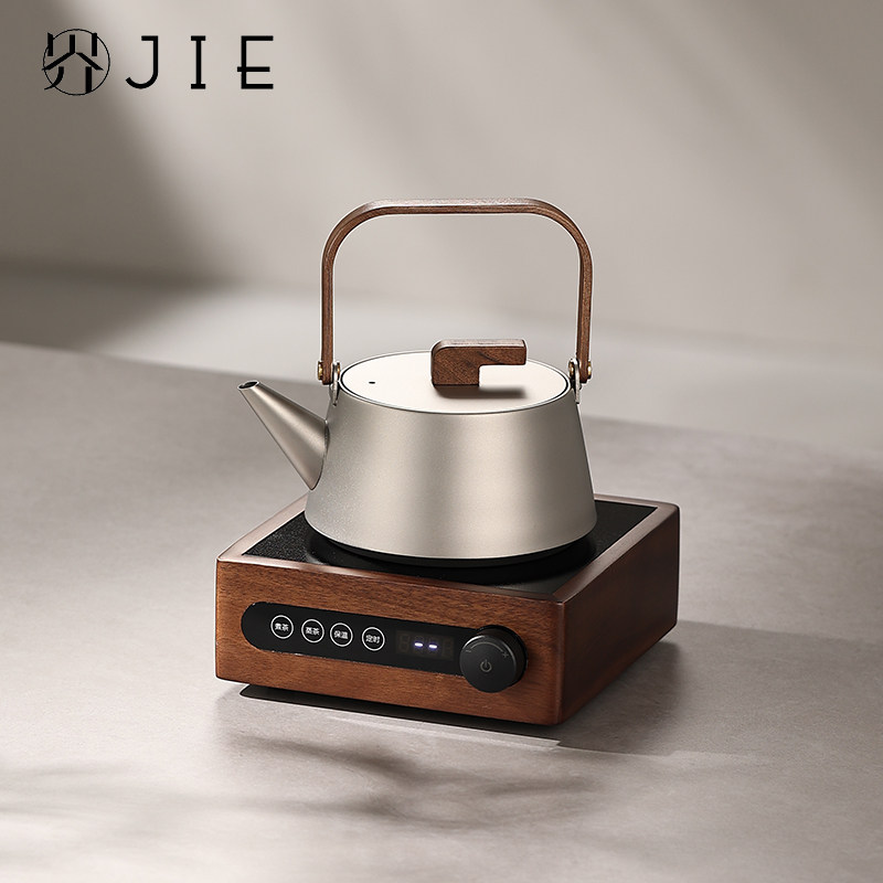 胡桃木黑晶炉煮茶器玻璃烧水壶围炉煮茶壶家用小型多功能电热泡茶