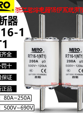 茗熔熔芯RT16-1 NT1 500V 250A 225A 200A 180A 160A 690V熔断器