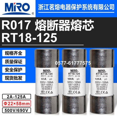茗熔RT18-125R017100A熔断器