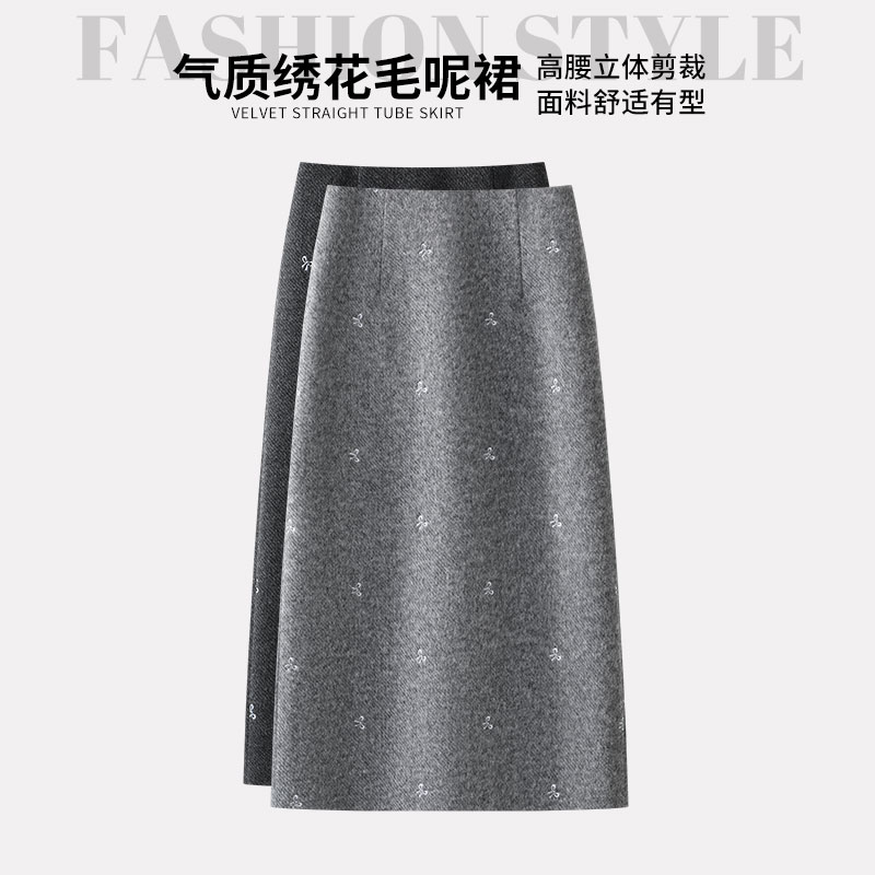 时尚百搭高级半身裙女2025新款秋季高腰显瘦宽松小个子西装中长裙