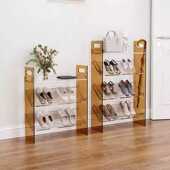 网红亚克力省空间家用入户收纳鞋 架斜放室内好看多层入门简易定做