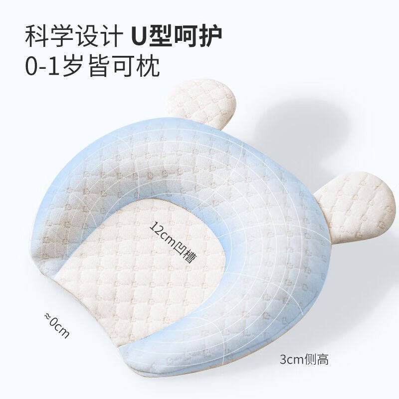 小猪酷琦婴儿枕头0-1岁定型枕头婴儿儿枕头0-3个月哺乳枕纠正矫正