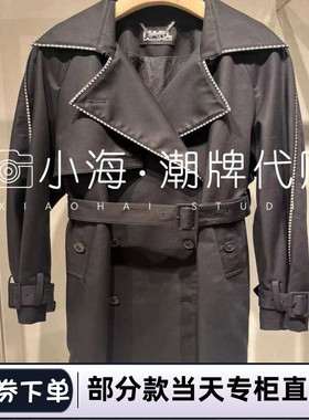 可议价KARL LAGERFELD卡尔拉格斐2024秋冬黑风衣K26L3051999 5990