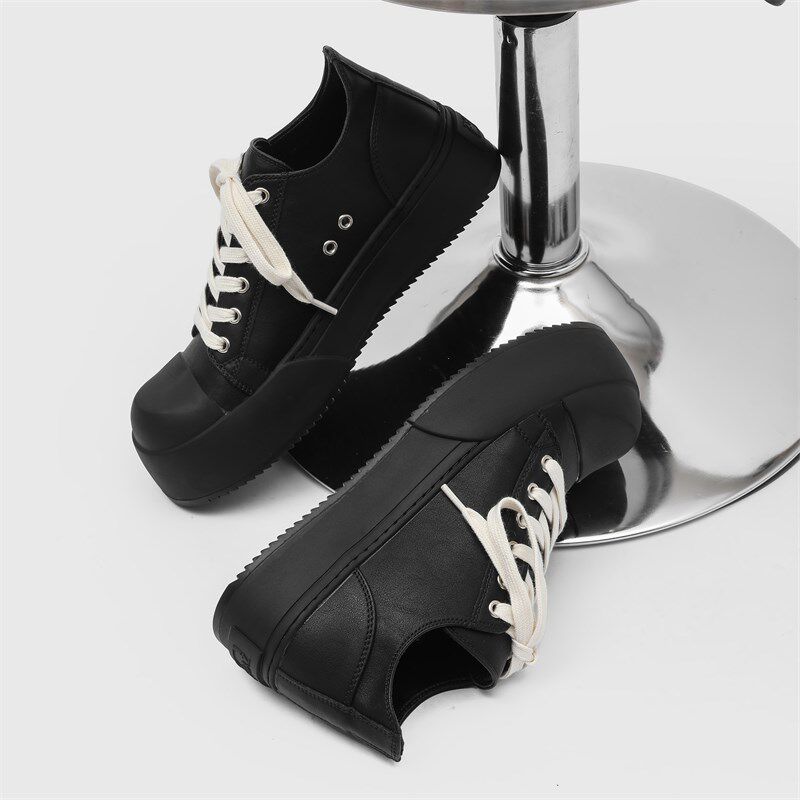 新品大头黑色板鞋男款夏季透气厚底增高J休闲德比鞋男士百搭通勤