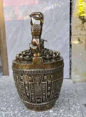 新品纯铜一统江山元宝金蟾摆件挑财童子一桶金O客厅玄关办公室门