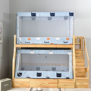 极速子母床蚊帐上下铺1.r5米双层床高低儿童床0.9学生1.35m梯形家