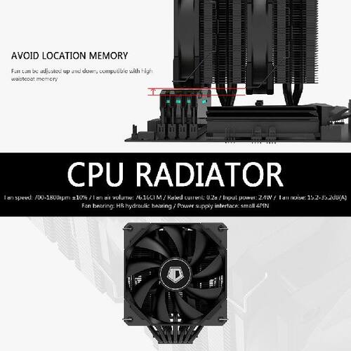 新品ID COOLING SE-207-XT BLACK 7 Heat-pJipes Cooling CPU Coo