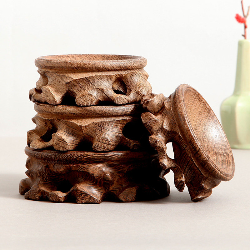 极速鸡翅木圆根雕底座文玩核桃托底座水晶球红Q木球形摆件葫芦底,家居饰品,木雕,淘宝优惠券,粉丝福利购,淘宝优惠卷