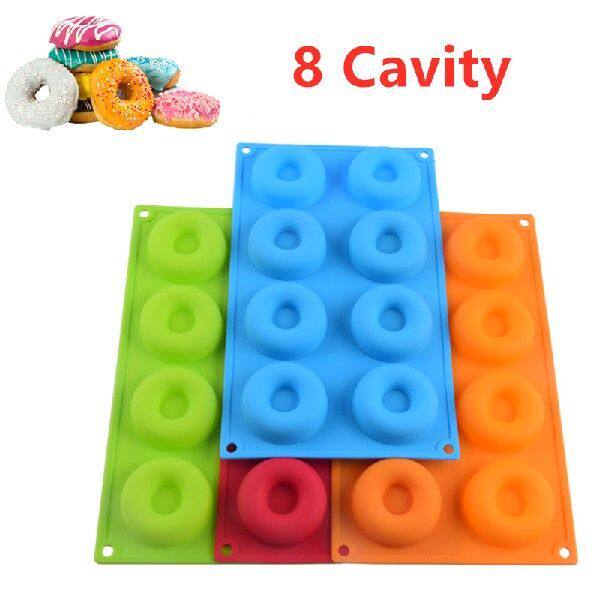 极速Silicone Donut Mold 8 Cavity Baking Pan Non-Stick. Cake