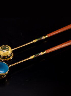 极速佛具用品浴佛l勺景泰蓝铜勺子黄铜寺院浴佛节太子佛沐浴淋水
