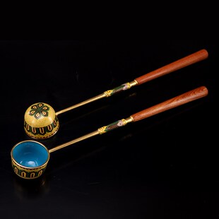 极速佛具用品浴佛l勺景泰蓝铜勺子黄铜寺院浴佛节太子佛沐浴淋水