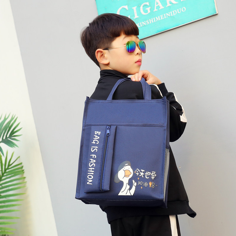 极速防水中小学生补课袋男女儿童美术包补习袋R卡通加大加厚手拎