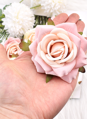 极速30pcs7cm White Rose tArtificial Silk Flower Heads Decora