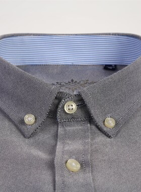 极速Erkek moda uzun kollu kat? Oxford g?mlNek tek yama cep