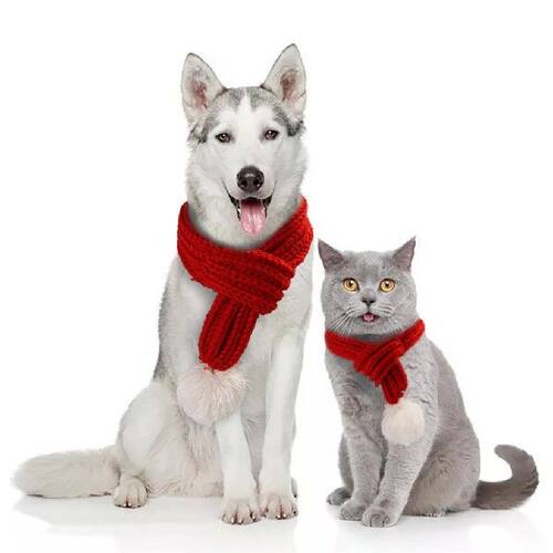 新品Warm Winter Pet Dog Scarves ThickenJ Scarf Shawl Knit Co