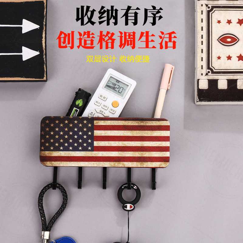 入户门钥匙挂钩创意墙壁置物架北欧玄关墙面收纳盒厨房壁挂免打孔图片