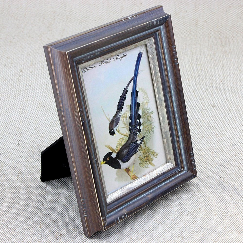 弘夏 3 6 7 10 寸复古做旧蓝色美式乡村欧式组合实木相框线条