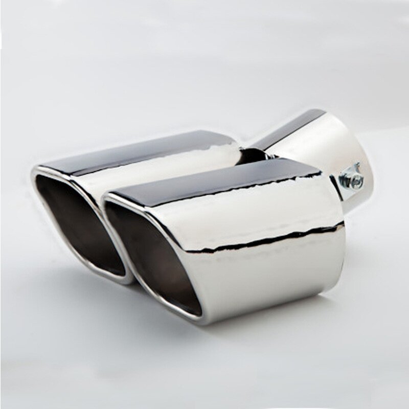 汽车不锈钢尾喉一分二弯排气管消音器 双管尾喉排气尾管改装