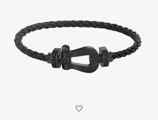 现货Fred斐登Force 10系列半钻钛金手链黑色男女同款