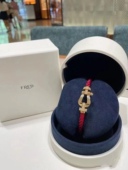 现货Fred斐登Force 10系列半钻18K玫瑰金钻石手链红色男女同款