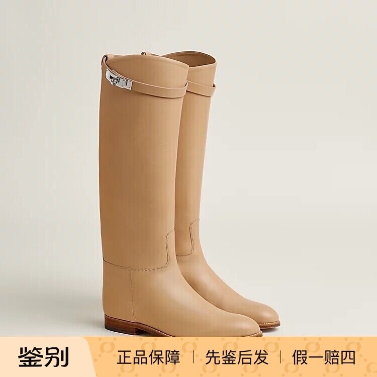 爱马仕新款女鞋光面小牛皮长靴