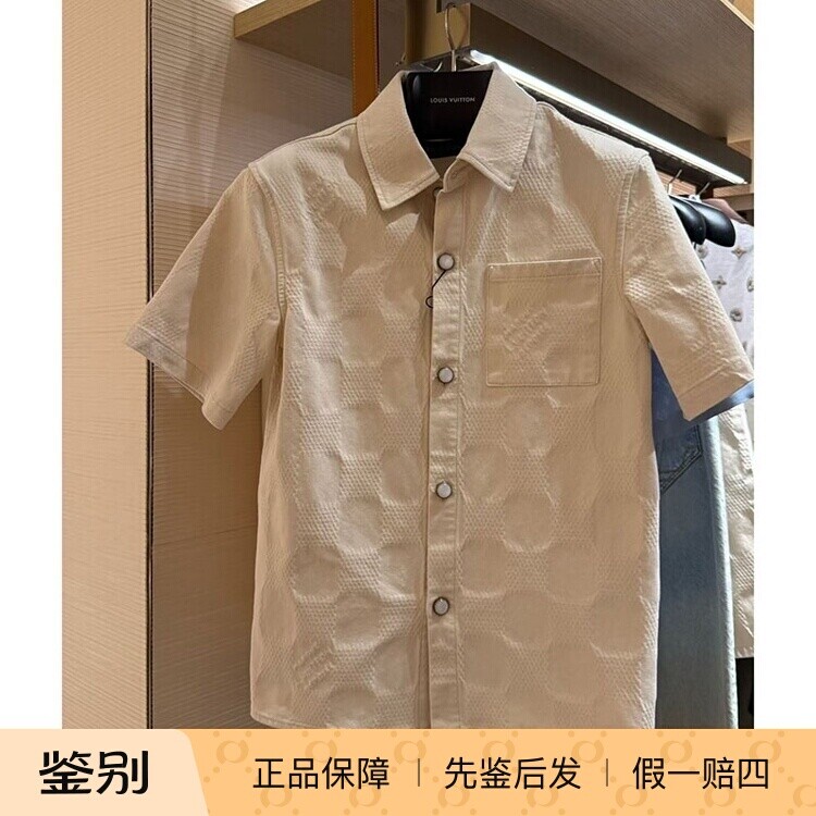 路易威登男士轻质短袖牛仔衬衫