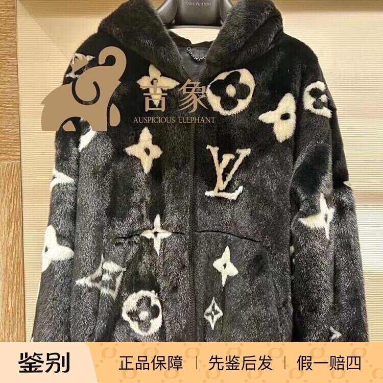 水貂毛连帽衫LV皮草连帽冬季