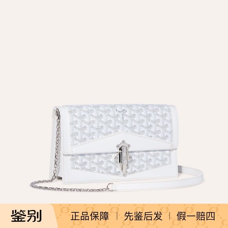 高德雅Goyard/戈雅2026新款女包Y字印花帆布拼皮手拿包斜跨单肩包