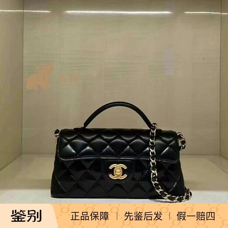 Chanel香奈儿25P新款黑金油蜡皮