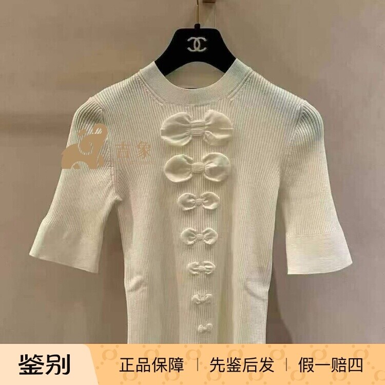 Chanel/香奈儿蝴蝶结短袖针织衫