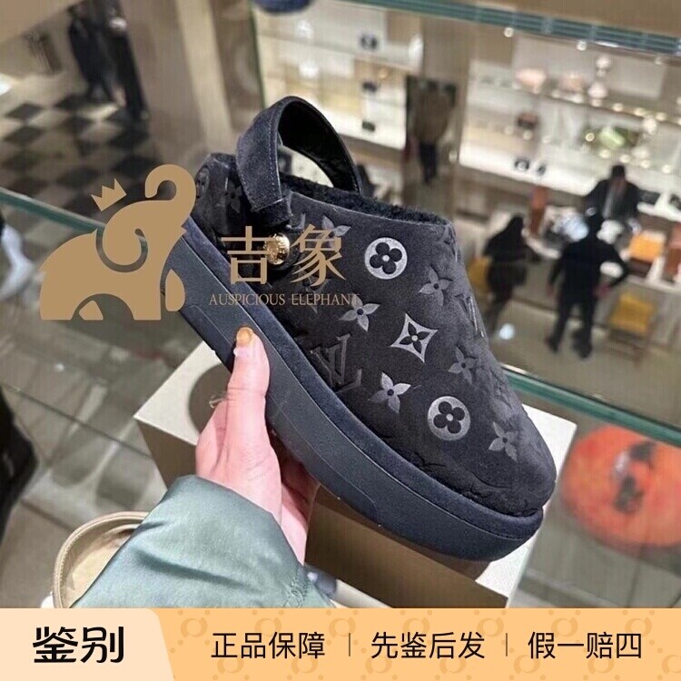 运动休闲鞋圆头黑色浅口麂皮绒面