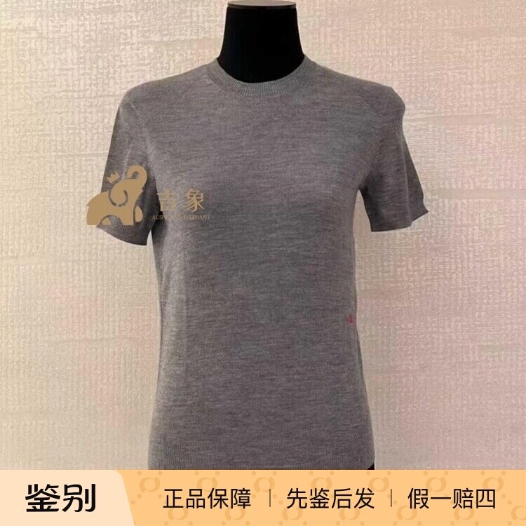 香奈儿双C刺绣短袖针织T恤
