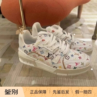 LV路易威登2025新款男鞋限量村上隆LV x TM 白三彩TRAINER 运动鞋