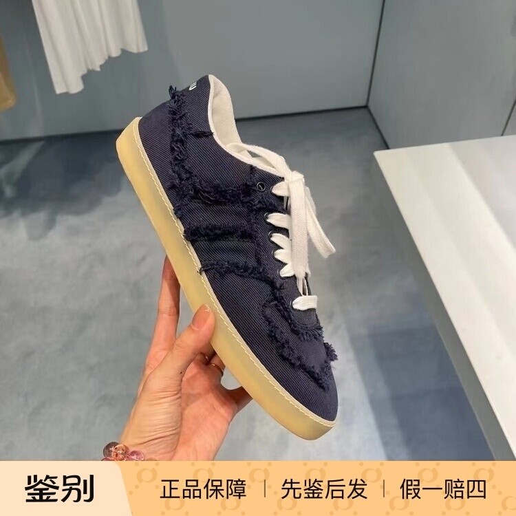 Miumiu海军蓝丹宁牛仔运动鞋