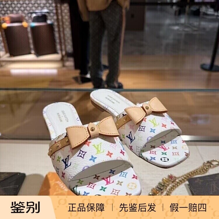 LV/路易威登女鞋限量村上隆拖鞋
