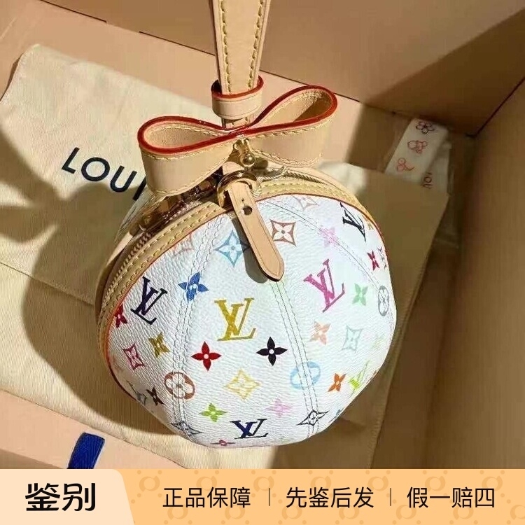 LV/路易威登2025新款女包限量村上隆LV x TM 白三彩圆形包M13710