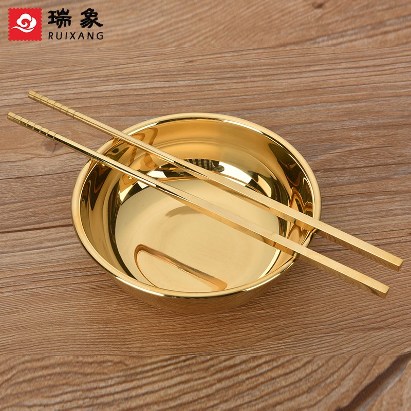 速发 铜碗铜筷子大勺子铜餐具套装金饭碗黄铜家用饭碗大人铜
