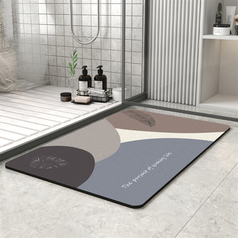 速发浴室地垫软硅藻泥防水垫卫生间门进吸滑速干脚垫门垫口门厕所
