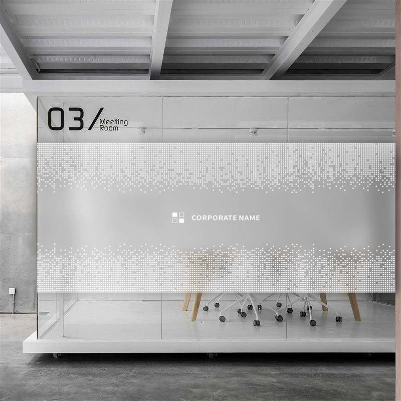 速发玻璃磨砂意电贴办静室门腰线简约装饰创公几何图案贴纸膜