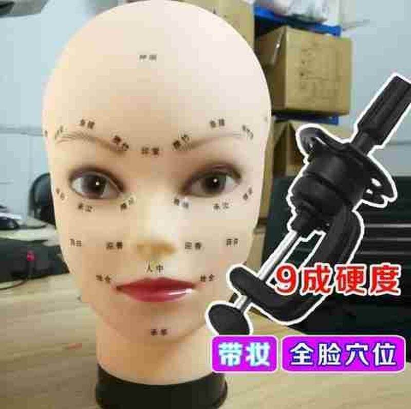 速发模特头假人头模硅胶面部练习脸部按摩脸谱人体人脸模型学员美
