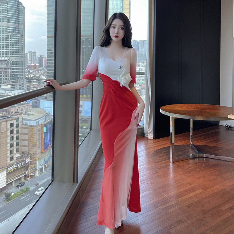 速发夜场k歌工作服足浴技师工衣性感spa养生师神范超仙连衣裙