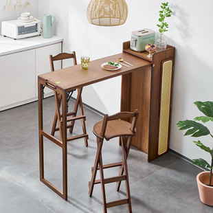 速发靠墙吧台桌家用小户靠客厅隔断高酒桌型窗台长条桌脚吧桌椅组