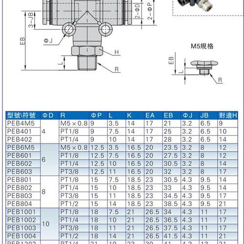 速发T型a纹三通0PEB1001 PEB1002 PEB1 0 PEB1004 rT螺c
