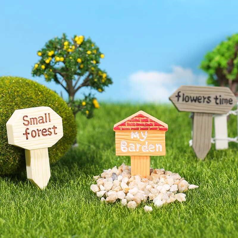 速发微景森观林花园指示牌指路牌鱼缸造站景牌工艺品树脂造景摆件