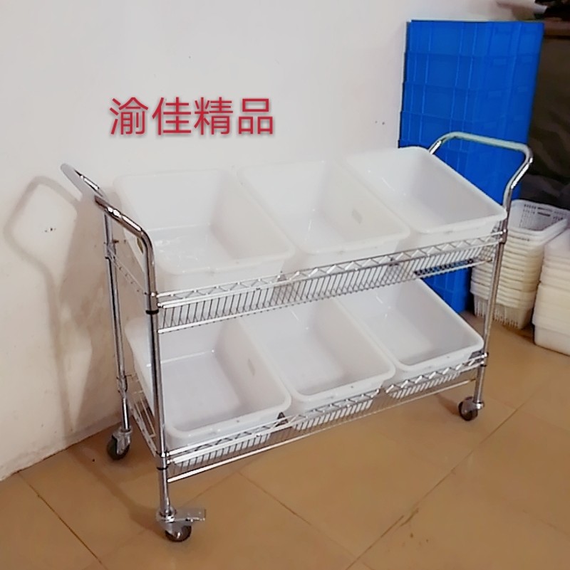 速发电商仓库拣货车防静电物料周转车双层手推车车间分拣车配捡货